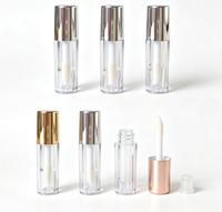 Flacons de brillant à lèvres portables de voyage, vides, avec capuchon doré électroplaqué, anti-fuite, pour huile à lèvres cosmétique DIY