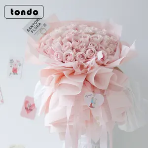 Tondo 58x58cm 20sheet/bag Macarons Waterproof Korean Flower Bouquet Wrapping Paper For Florist