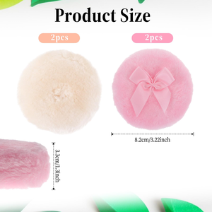 Éponge à maquillage ronde en velours long et doux pour la peau, lavable, pour usage domestique - Product Image 3