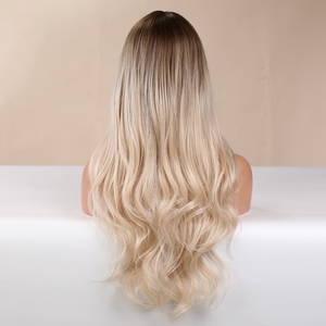 Wholesale Premium Futura Heat Resistant Fiber Natural Wavy Blonde Mono Lace Front Synthetic <strong>Wig</strong> <strong>Monofilament</strong> Lace <strong>Wig</strong> - Product Image 1