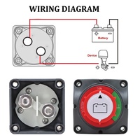 Interrupteur d'isolement double batterie DPDT robuste 12V 24V 48V en cuivre pour bateau, camping-car et usage marin