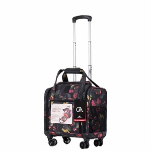 Oxford Cloth 16-Inch <strong>Small</strong> Boarding <strong>Suitcase</strong> for Kids with Spinner Caster <strong>Black</strong> Canvas Leather and Password Box - Product Image 5