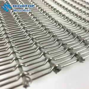 Architectural Decorative Silver Woven Wire Drapery For Garage Door Curtain