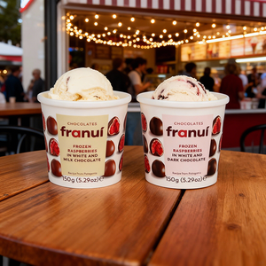 Bol à glace en papier avec revêtement résistant au congélateur, logo personnalisé premium, 2oz-20oz, avec couvercle en PET, PE, PP, PLA ou aqueux, pour food truck - Product Image 3