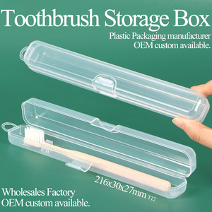 SUNSHING Étui de voyage personnalisé pour brosse à dents et dentifrice, support de rangement pour baguettes et ustensiles, boîte à brosse à dents portable en plastique - Product Image 1