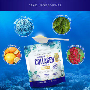 Polvo de colágeno marino complejo péptido Colágeno Hidrolizado tipo 1 y 3 personalizado con vitamina C - Product Image 3