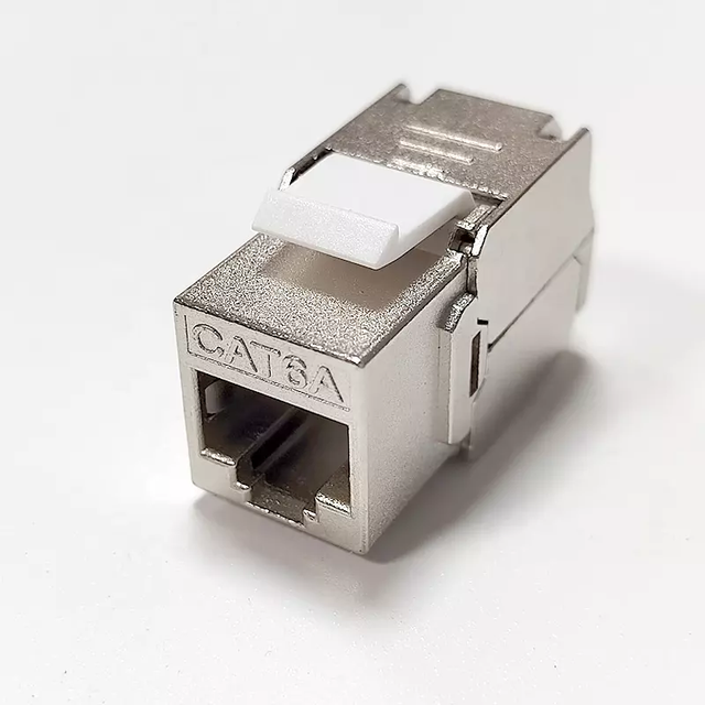 Cat5e Cat6 Cat6A Shielded Toolless Keystone RJ45 Adapter Modular Jack 180 Degree FTP Network 6P4C Copper Contact CE Certified