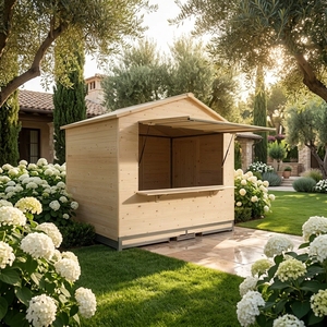 Stand de marché européen pliable en bois pour l'extérieur, design moderne et écologique, idéal pour les événements et les marchés - Product Image 6