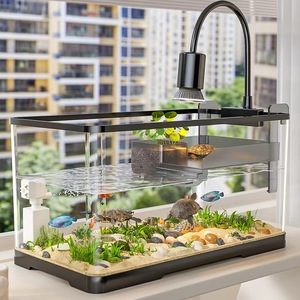 Moderne Gemengde Aquariumvisschildpad Transparante Huishoudelijke Vissentank Zonneterras Plastic Tafelblad Landschap Circulatie Viskom - Product Image 1