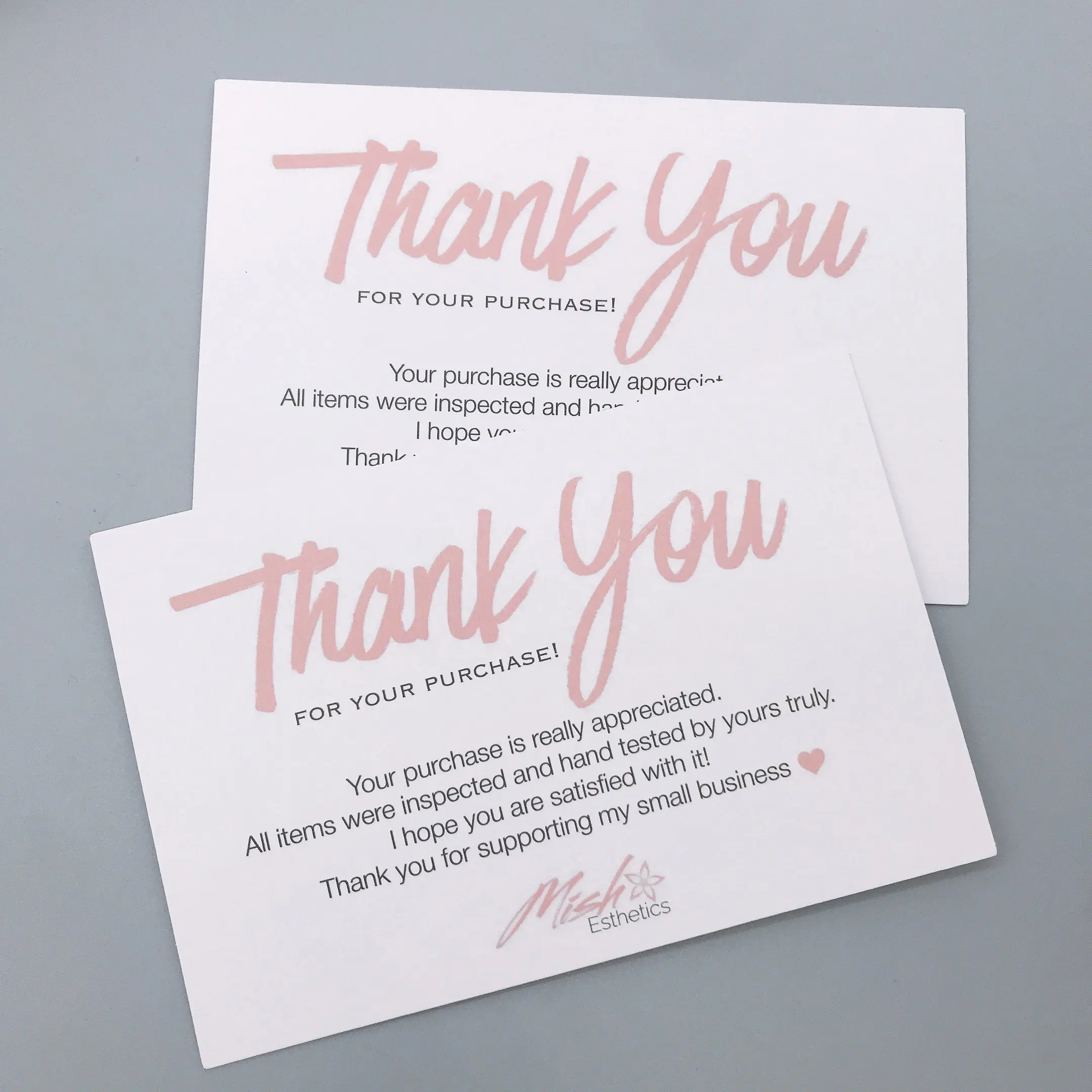 High Quality Cheap Paper Insert Thank You Business Card With Own Logo