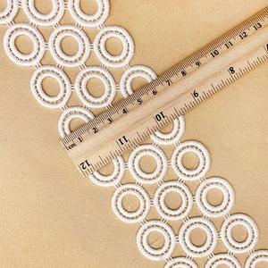 Lait soie Soluble dans l'eau dentelle cercle évider vague Point garnitures rondes blanc noir bricolage fille jupe Lingerie robe de mariée - Product Image 2