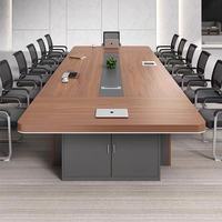 Table de conférence en bambou de style minimaliste moderne, vente en gros directe d'usine, commande en gros acceptable pour les réunions de bureau