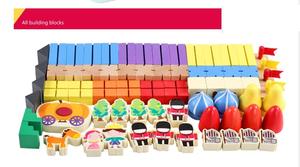 Bloques de Construcción de Madera Personalizados para Bebés, 178 Piezas, Castillo, Juego de Bloques Encajables, Regalo Educativo, Juguetes de Construcción de Ciudades para Niños y Niñas - Product Image 4