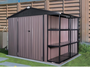 Portable Aluminum Metal Patio Outdoor <strong>Garden</strong> <strong>Sheds</strong> Backyard Bike Tool Storage <strong>Sheds</strong> with <strong>Shelving</strong> Storage <strong>Shed</strong> - Product Image 4