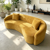Sofá Doble Reclinable de Tela en Forma de Arco, Color Crema, Comprimido al Vacío, Relleno de Esponja, Minimalista, de Dos Plazas para Espacios Pequeños