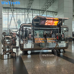 Satılık özel Vintage sokak yemeği römork alüminyum ve fiberglas Churros & kahve arabası Retro imtiyaz mobil mutfak - Product Image 3