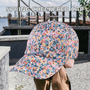 Floral Print <b>Women</b> Baseball Cap Adjustable 5 Panel Curved Brim Polyester Outdoor Casual Sports <b>Hat</b> - Product Image 2