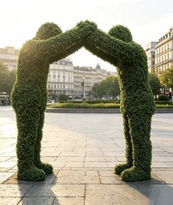 Escultura Topiaria con Forma Humana de Flamenco, Figura de Planta Verde Artificial, Estatua para Decoración de Paisajes Exteriores, Calles, Centros Comerciales y Plazas - Product Image 6