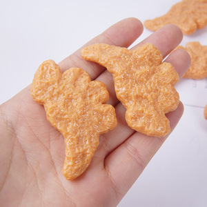 Modelo simulado de nugget de pollo con forma de dinosaurio, bolsa divertida, llavero, colgante, juguete de PVC simulando nugget de pollo frito. - Product Image 4