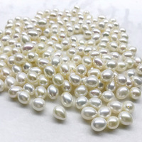 3A-4A Perle d'eau douce naturelle perles en forme de goutte de riz blanc DIY Bracelet Collier perle pour la fabrication de bijoux