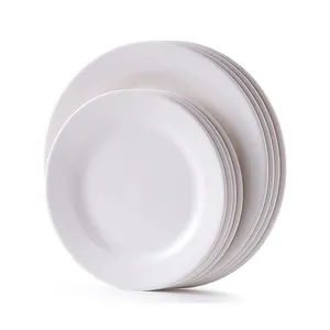 10 inch Round China Plates White melamine Dinner Plates for Hotel Wedding