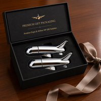 Flash Drive USB 2.0 Bentuk Pesawat Terbuat dari Logam dengan Logo Custom, Hadiah Penerbangan Kreatif Baru 8GB/16GB/32GB/64GB/128GB