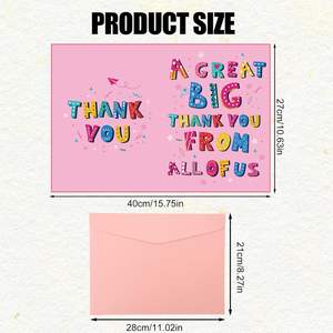 <span class=keywords><strong>Grande</strong></span> <span class=keywords><strong>carte</strong></span> de <span class=keywords><strong>remerciement</strong></span> géante Jumbo 15.75x10.63 <span class=keywords><strong>Grande</strong></span> <span class=keywords><strong>carte</strong></span> de vœux d'appréciation avec enveloppe Extra Large papier d'adieu - Product Image 2