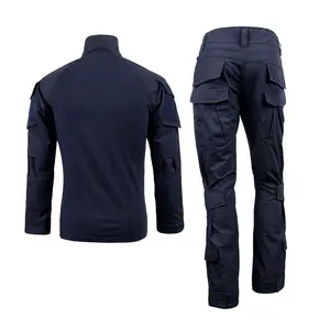 Uniforme táctico chaqueta y pantalón G2 exterior Negro Azul Marino ropa uniforme
