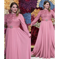 Robes longues en mousseline de soie pour femmes grandes tailles, couleur assortie, vêtements pour femmes avec ceinture, robe maxi élégante