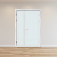 Puerta Cortafuego de Acero para Salida de Emergencia con Ventana de Observación, Apta para Escuelas, Centros Comerciales y Sótanos