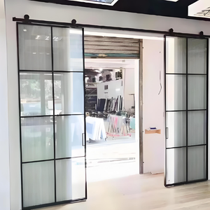 JYing Hochwertige Stahlrahmen-Doppelschicht-Scheunentor aus Glas für den Innenraum des Wohnzimmers - Product Image 2