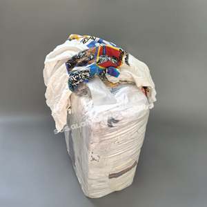 ผ้าเช็ดทำความสะอาดสีขาวแบบดูดซับน้ำมันได้รวดเร็ว พิมพ์ลาย ผลิตจากผ้าฝ้ายรีไซเคิล สำหรับงานอุตสาหกรรม บรรจุกล่อง 10 ปอนด์ - Product Image 1