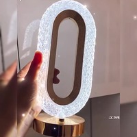 Veilleuse tactile à intensité variable en cristal pour chambre à coucher, salon, bureau, décoration intérieure, lampe de chevet LED USB, ambiance, table, application téléphonique contrôlée