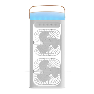 Humidificateur à brouillard multifonctionnel refroidi à l'eau Double tête Colorful Atmosphere Light New Rechargeable USB Spray Fan for Three Table - Product Image 1