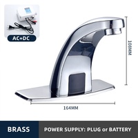 Robinet de lavabo intelligent à infrarouge AC/DC en laiton, à détection de mouvement automatique sans contact, pour salle de bain, compatible OEM/ODM