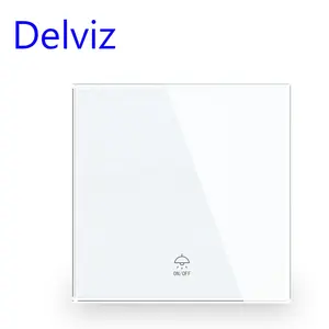 Белая панель Delviz из хрустального стекла стандарта Великобритании, переменный ток 110 В ~ 250 В, кнопочный контроллер лампы питания, 1 комплект, 2 канала, 16 А, настенный выключатель света