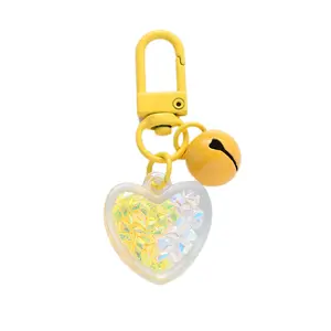 Custom Logo Clear Acrylic Keychain Key rings Plastic Key Chain heart Acrylic Key holder