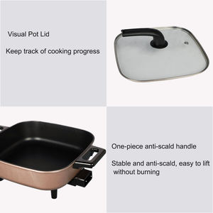 5L carré marmite électrique contrôle de température multiple revêtement antiadhésif électrique multi-cuiseur produit poêles électriques - Product Image 5