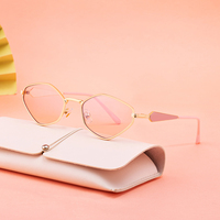 Lunettes de soleil KAJILA Fashion Fancy avec logo personnalisé, monture en métal polygonale, protection UV400, pour femmes.