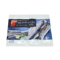 Emballage de nourriture surgelée en sachet rétractable à basse température, longue durée de conservation, personnalisé, pour saumon, crevettes arctiques, thon, fruits de mer