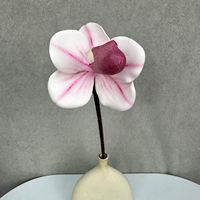 Fleur artificielle réaliste en EVA de haute qualité, modèle Paphiopedilum, pour la décoration florale de salles d'exposition et la décoration intérieure d'orchidées