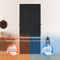 Rideaux d'hiver épais et isolants OEM, rideaux de porte magnétiques noirs et gris, rideaux de porte anti-froid pour usage domestique