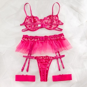 Completo Intimo <span class=keywords><strong>Sexy</strong></span> Tre Pezzi in Pizzo Spesso di Alta Qualità, Lingerie Ricamata Seducente per Donne Mature - Product Image 6