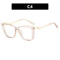 Monture de lunettes carrée œil de chat en TR90 avec verres anti-lumière bleue, style tendance et personnalisé