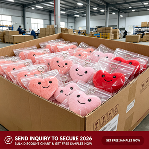 Llavero de Peluche Personalizado con Forma de Corazón, Tela de Velour Europea, Colgante de Cara Sonriente, Cuatro Pulgadas, Peluche Suave de Imitación de Visón, Regalo de San Valentín - Product Image 5