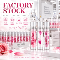 Gloss à lèvres RTS 5ml à la vraie rose, effet nacré, brillance intense, hydratant, 3 styles, faible MOQ 3 pièces, vente en gros, logo personnalisé
