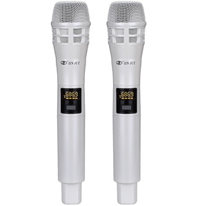 Micrófono Dinámico Inalámbrico de Mano JIN JUE JU-827 con Luces LCD, Cancelación de Ruido, Ligero y Portátil para Karaoke y Conferencias - Product Image 1