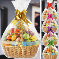 Sac à soufflet en BOPP transparent gaufré pour emballage sécurisé de paniers de fruits, biscuits, bonbons, desserts et pain pour Noël