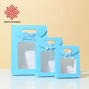 Baoren Eco-Friendly Customized Transparent Window Kraft Paper Mailer Bags with Cotton Rope Handle <b>for</b> Candle and <b>Gift</b> Packaging - Product Image 5