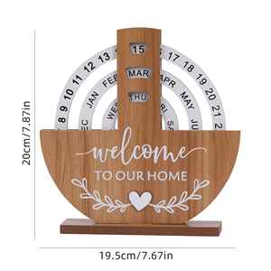 Wholesale Creative Home and Office Desktop Decor Manual Rotating Wood Perpetual <b>Calendar</b> for Daily Use or Gift Giving - Product Image 3